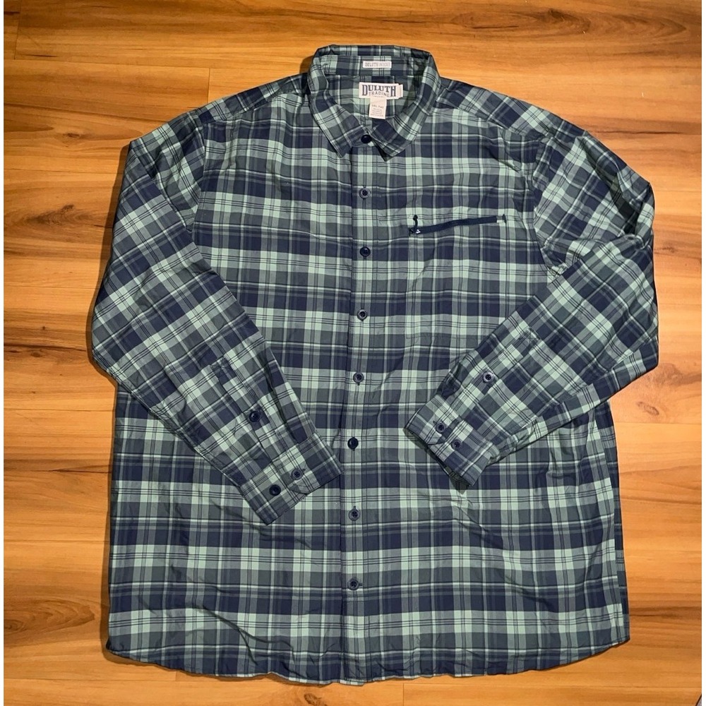 Duluth Trading Co. Untucked Plaid Performance Active Utility Button Up Shirt